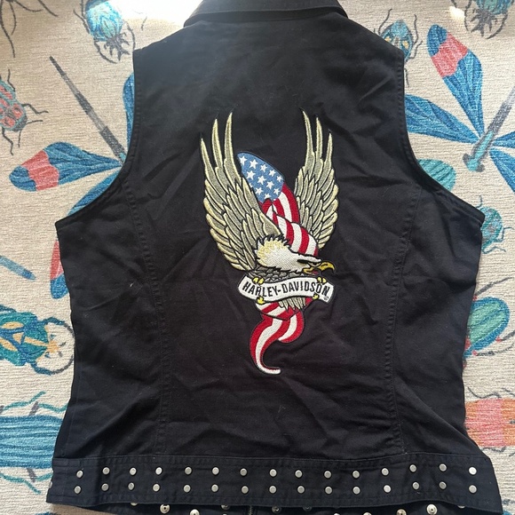 Harley Vest with embroidered back. - Picture 1 of 2
